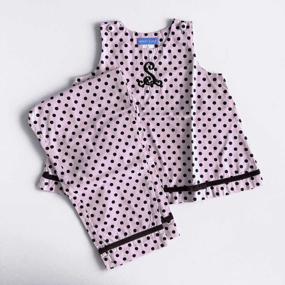 Girls' Polka Dot Top and Pants Set